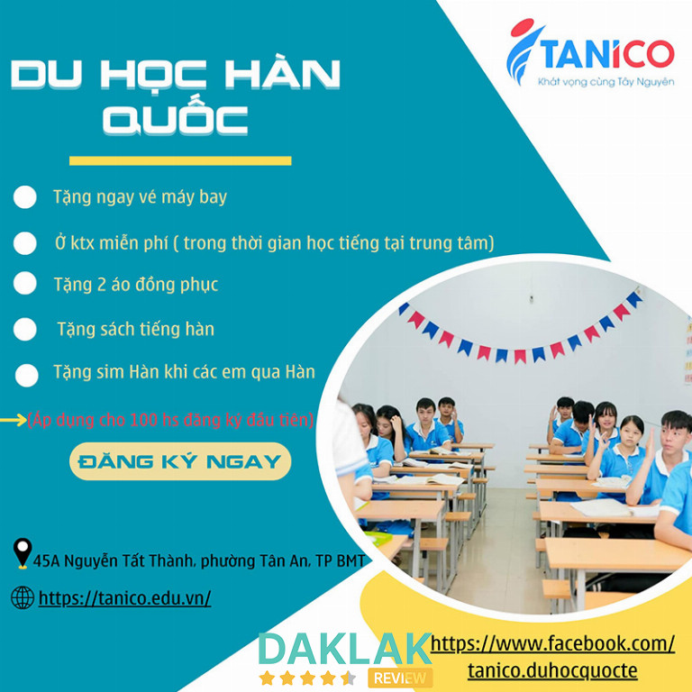 Du học Hàn Quốc cùng Tanico tại Đắk Lắk