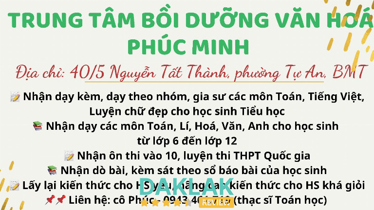 Học sinh chăm chỉ ôn thi đại học tại Trung tâm luyện thi Đắk Lắk Phúc Minh trong môi trường tích cực