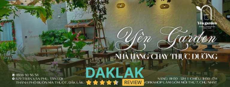 Không gian quán chay yên tĩnh tại Buôn Ma Thuột, Đắk Lắk